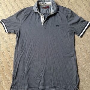 Ted Baker Navy Striped Polo Shirt